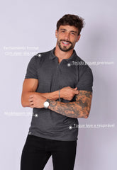 Camisa Polo Ziper Chumbo CW STORE